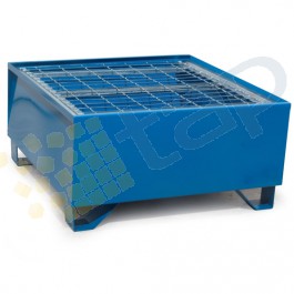 Cubeta colectora pintada azul para 1 bidón con enrejado Wireline®