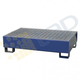 Cubeta colectora para 2 bidones pintada azul con enrejado prensado