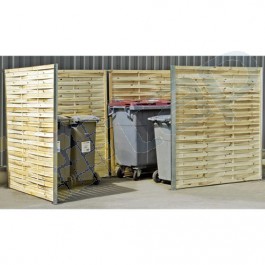 Protección para contenedores doble con borde de madera trenzada