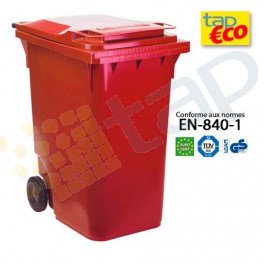 Contenedor para residuos 2 ruedas 360 litros rojo
