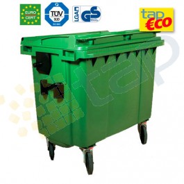 Contenedor para residuos 4 ruedas 660 L verde