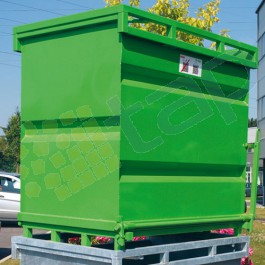 Contenedor con fondo abatible 750 litros pintado verde