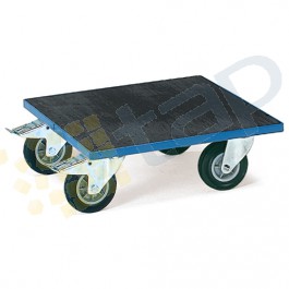 Plataforma lisa de caucho con ruedas