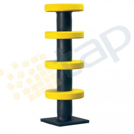 Poste de protección amarillo y negro - Altura 1500 mm