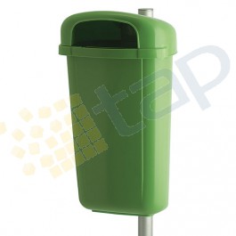 Papelera de plástico verde para usos exteriores 50 litros