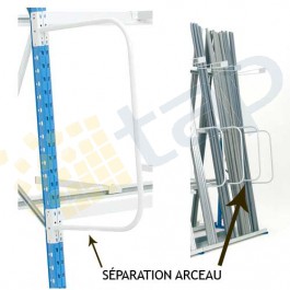 Separación arco extremidad izquierda para estanterías para cargas largas