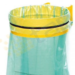 Soporte mural sin tapa para bolsas de basura, amarillo