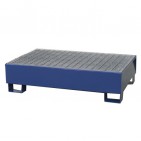 Cubeta colectora para 2 bidones pintada azul con enrejado prensado