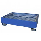 Cubeta colectora pintada azul para 2 bidones con enrejado Wireline®