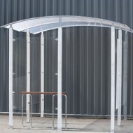 Estructura cubierta para fumadores para fijar de metal cincado