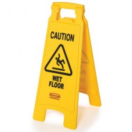 Señalización de peligro 2 caras ''Caution Wet Floor"