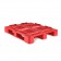 Paleta de plástico roja plataforma calada 3 patines 1200x1000 mm